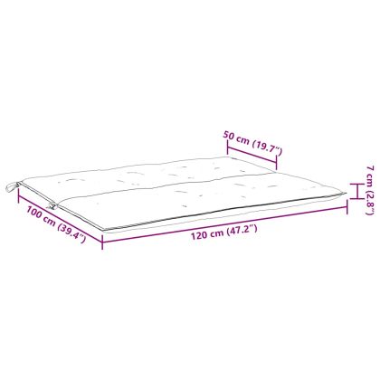 Възглавница за градинска пейка антрацит 120x(50+50)x7см оксфорд