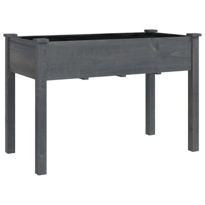 Саксия с вложка, сива, 118x59x76 см масивна ела