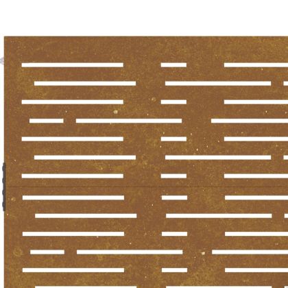 Градинска порта 100x200 см, кортенова стомана, квадратен дизайн