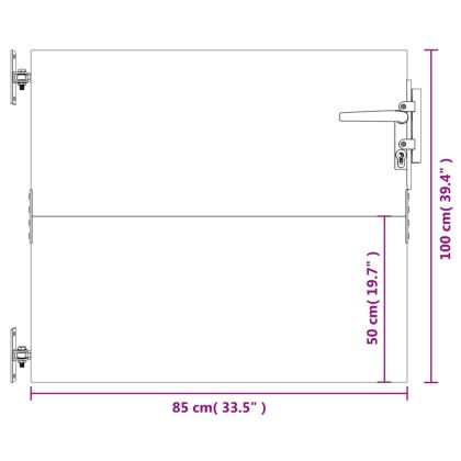Градинска порта 85x125 см, кортенова стомана, квадратен дизайн