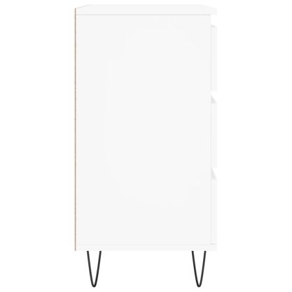 Сайдборд, бял, 60x35x70 см, инженерно дърво
