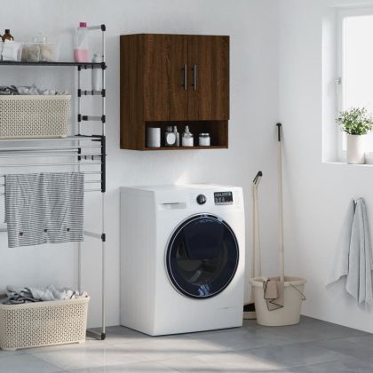 Стенен шкаф, кафяв дъб, 60x31x70 см, инженерно дърво