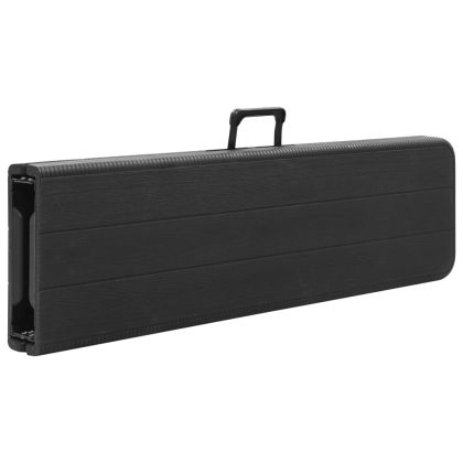 Сгъваеми градински пейки, 2 бр, 180 см, HDPE, черни