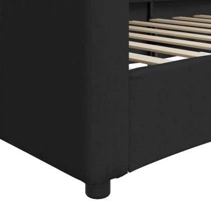 Кушетка, черна, 100x200 см, плат