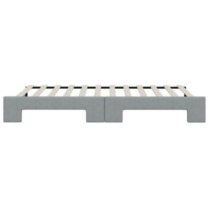 Канапе с изтеглящо разтегателно легло светлосив 100x200 см плат