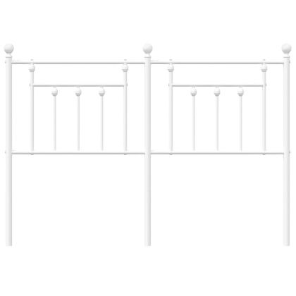 Метална табла за глава, бяла, 140 см