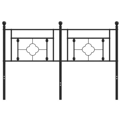 Метална табла за глава, черна, 140 см