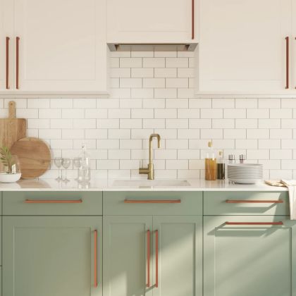 Дръжки за шкафове, 10 бр, бронз, 320 мм, неръждаема стомана