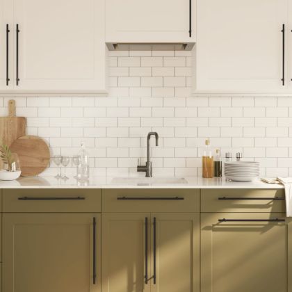 Дръжки за шкафове, 20 бр, черни, 320 мм, неръждаема стомана