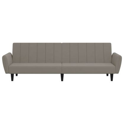 2-местно разтегателно канапе, светлосиво, кадифе