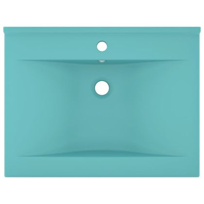 Луксозна мивка отвор за кран светлозелен мат 60x46 см керамика