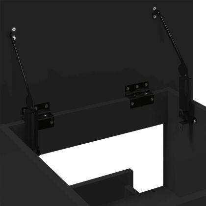 Катедра с колелца и чекмедже черен 55x55x107 см инженерно дърво