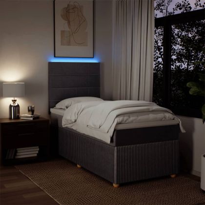 Боксспринг легло с матрак, таупе, 80x200 см, плат