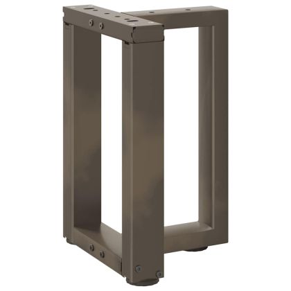 Крака за масичка за кафе, Т-образни, 2 бр., черни, 38x25x(42-43) см, стомана