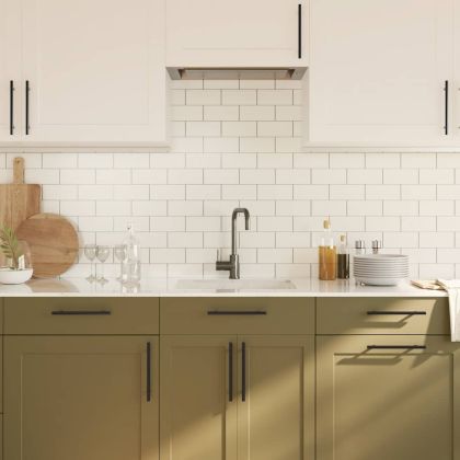 Дръжки за шкафове, 10 бр, черни, 160 мм, неръждаема стомана