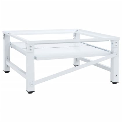 Поставка за пералня с издърпващ се рафт, бяла