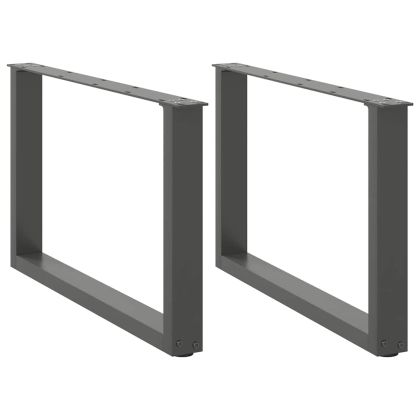 Крака за масичка за кафе, U-образни, 2 бр., антрацит, 60 x (42-43) см, стомана