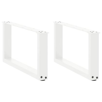 Крака за масичка за кафе, U-образни, 2 бр., бели, 60 x (30-31) см, стомана