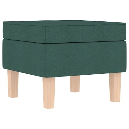 Люлеещ се стол с табуретка за крака, тъмнозелен, плат