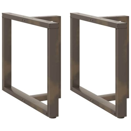 Крака за трапезна маса, Т-образни, 2 бр., черни, 90x35x(72-73) см, стомана