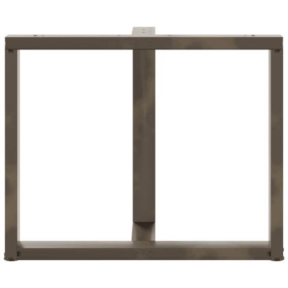 Крака за трапезна маса, Т-образни, 2 бр., черни, 90x35x(72-73) см, стомана