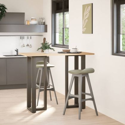 Крака за бар маса, Т-образни, 2 бр., черни, 50x35x(110-111) см, стомана