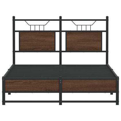 Рамка за легло без матрак кафяв дъб 120x190 см инженерно дърво