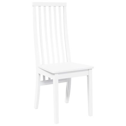 трапезни столове 2 бр. бяла масивна дървесина гума