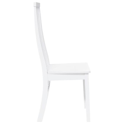 трапезни столове 2 бр. бяла масивна дървесина гума