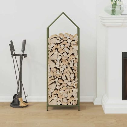 Стойка за дърва за огрев маслиненозелена