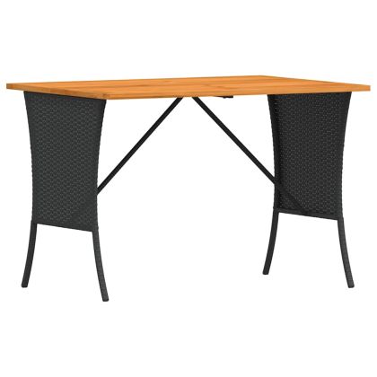 Градински комплект с възглавници, 3 части, черен полиратан