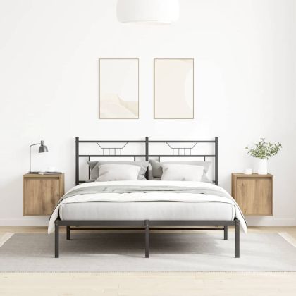 Нощни шкафчета за стенен монтаж, 2 бр, дъб артизан, 38x34x40 см