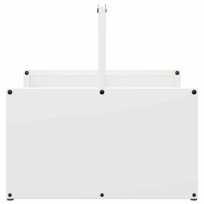 Стойка за дърва, бяла, 40x40x40 см, студеновалцувана стомана