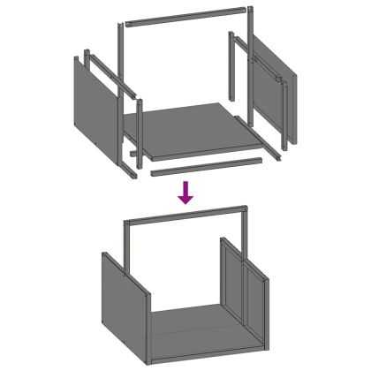 Стойка за дърва, бяла, 40x40x40 см, студеновалцувана стомана
