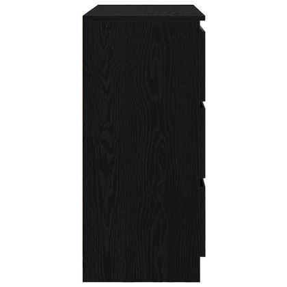Сайдборд, Черен дъб, 80x35x76 см, инженерно дърво