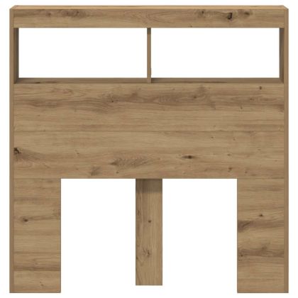 Табла шкаф с LED, Дъб артизан, 100x17x102 см