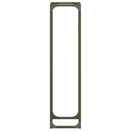 Стойка за дърва за огрев маслиненозелена 25x25x100 см