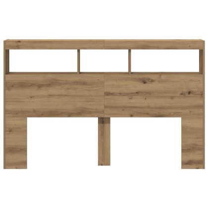 Табла шкаф с LED, Дъб артизан, 160x17x102 см