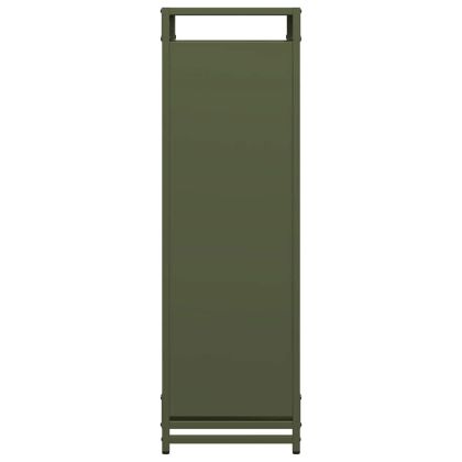Стойка за дърва за огрев маслиненозелена 90x28x90 см