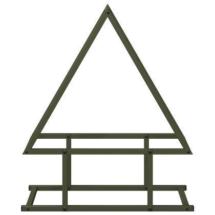 Стойка за дърва за огрев маслиненозелена 50x25x60 см