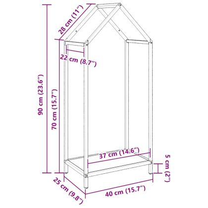 Стойка за дърва, 40x25x90 см, студеновалцувана стомана