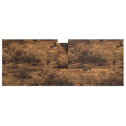 Шкаф за баня с чекмеджета опушен дъб 90x34,5x60 cm