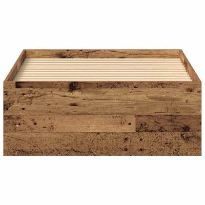 Рамка за легло без матрак старо дърво 75x190 см инженерно дърво