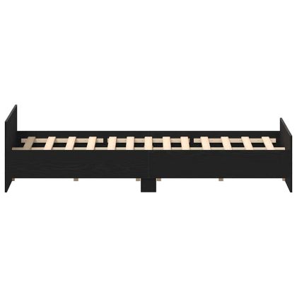 Рамка за легло без матрак Черен дъб 160x200 см инженерно дърво