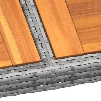 Градински трапезен комплект 11 части полиратан сив