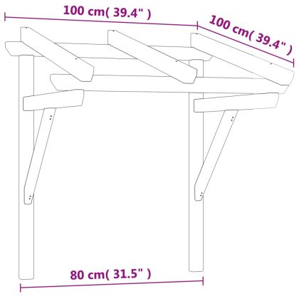 Навес за врата, 100x100x80 см, импрегниран бор масив