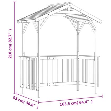 Навес за барбекю 163,5x93x210 см импрегнирана борова дървесина