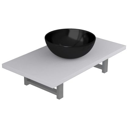 Комплект мебели за баня от две части, керамика, бял