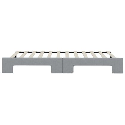 Канапе с изтеглящо разтегателно легло светлосиво 80x200 см плат