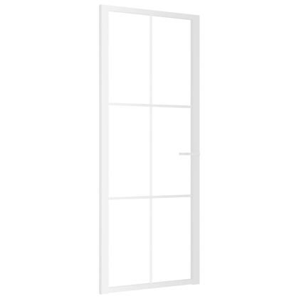 Интериорна врата 83x201,5 см бяла ESG стъкло и алуминий